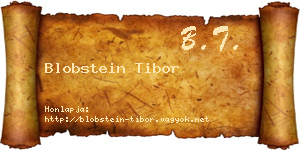 Blobstein Tibor névjegykártya